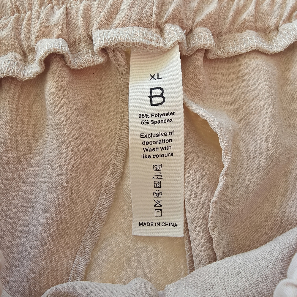 B Beige Split-Leg Pants XL| Boho Resort Style Wide Leg | Coastal Minimalist - Picture 8 of 11